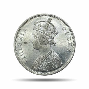Scarce One Rupee Victoria Queen 1862 ‘6 Dots’ Silver Coin, British India Uniform Coinage, UNC.