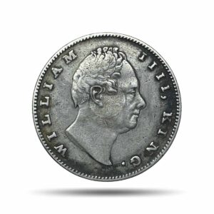 One Rupee William IIII 1835 “No Initial” Bombay Mint (Obv-B, Rev-II (ii)) Silver Coin, British India Uniform Coinage, Collectible.
