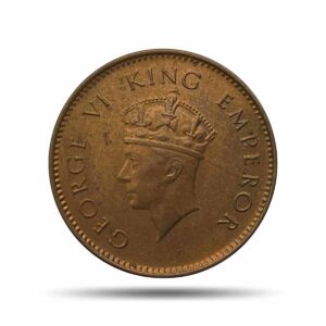 Quarter Anna George VI King Emperor 1938 Bombay Mint Bronze Coin, British India Uniform Coinage, UNC.