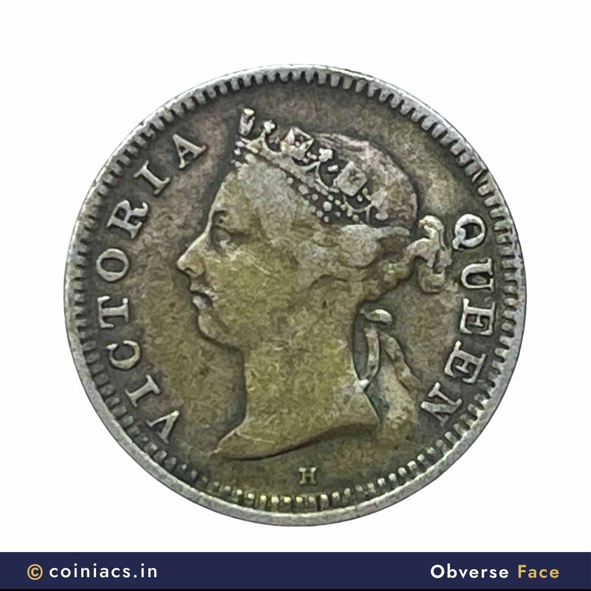 Five Cents Victoria Queen 1891 CE Heaton and Sons UK Mint Silver Coin, Hong Kong, Collectible. - Image 2