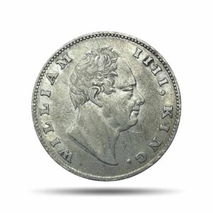 One Rupee William IIII 1835 ‘F’ Incuse Calcutta Mint (Obv-A, Rev-II) Silver Coin, British India Uniform Coinage, Collectible.
