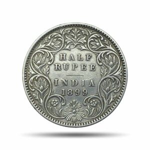 Half Rupee Victoria Empress 1899 Inverse ‘C’ incused (Obv – A, Rev – I) Calcutta Mint Silver Coin, British India Uniform Coinage, XF.