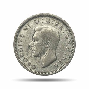 Six Pence George VI 1946 (1st Coinage) Royal Mint (Tower Hill) Silver Foreign Coin, United Kingdom, Collectible.