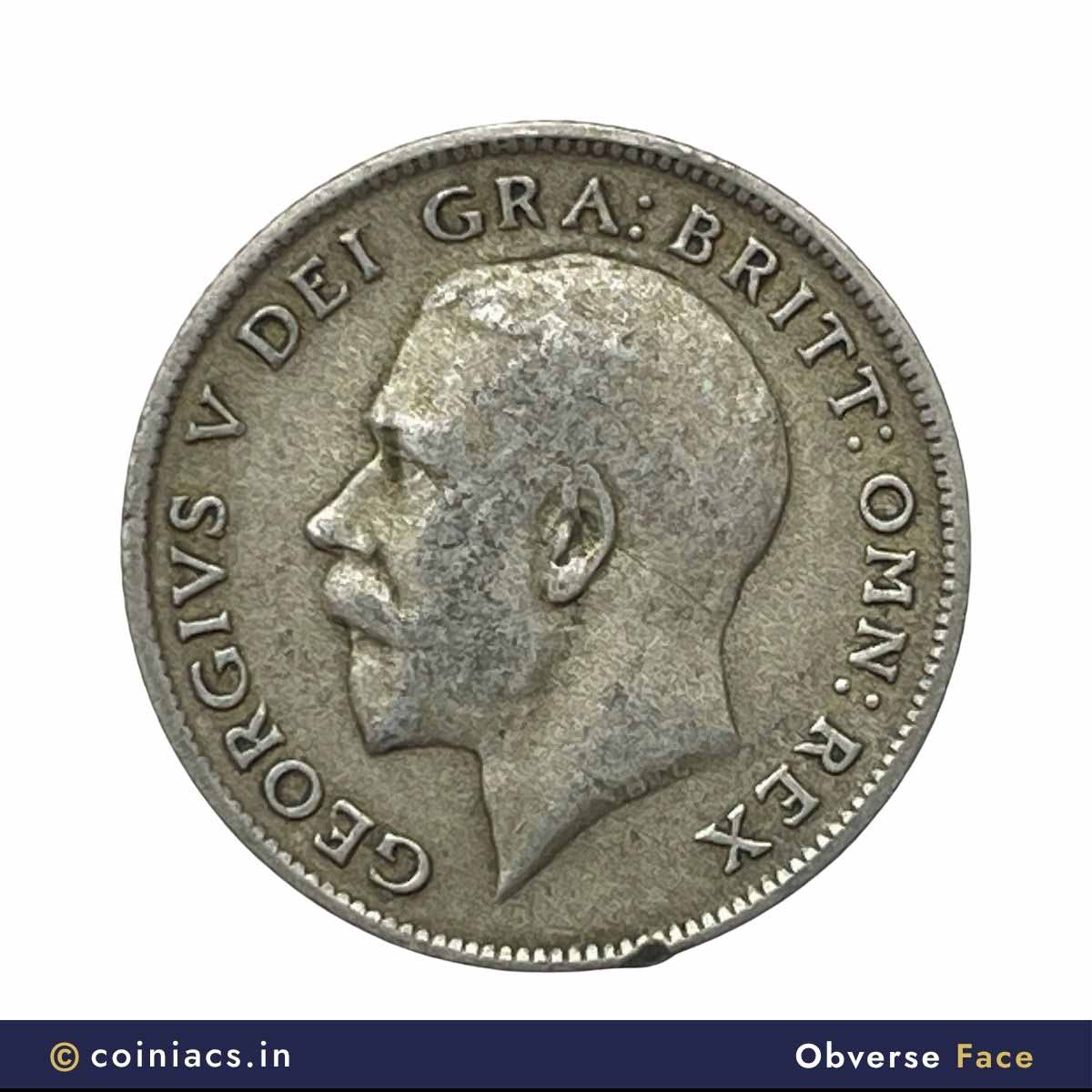 6 Pence George V (2nd coinage) 1921 Royal Mint (Tower Hill) Silver Coin, United Kingdom, Collectible. - Image 2