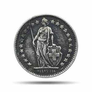 1/2 Franc (Helvetia standing) 1937 CE Bern Mint Silver Coin, Switzerland, Collectible.