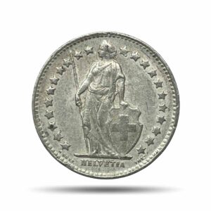 1/2 Franc (Helvetia standing) 1943 CE Bern Mint Silver Coin, Switzerland, Collectible.