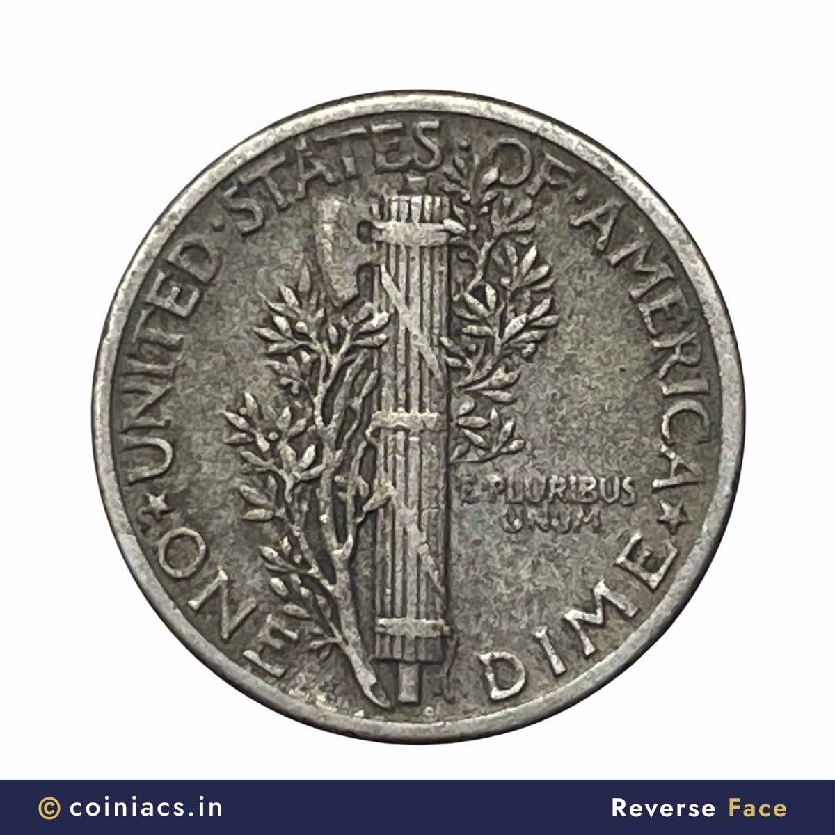 One Dime (Mercury Dime) 1942 Silver Coin, United States of America, Collectible - Image 3